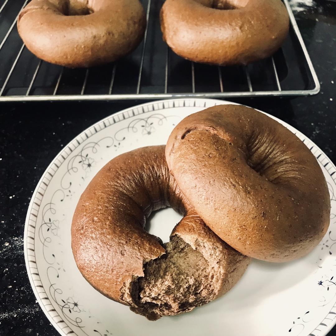 肉桂可可巧克力豆贝果
