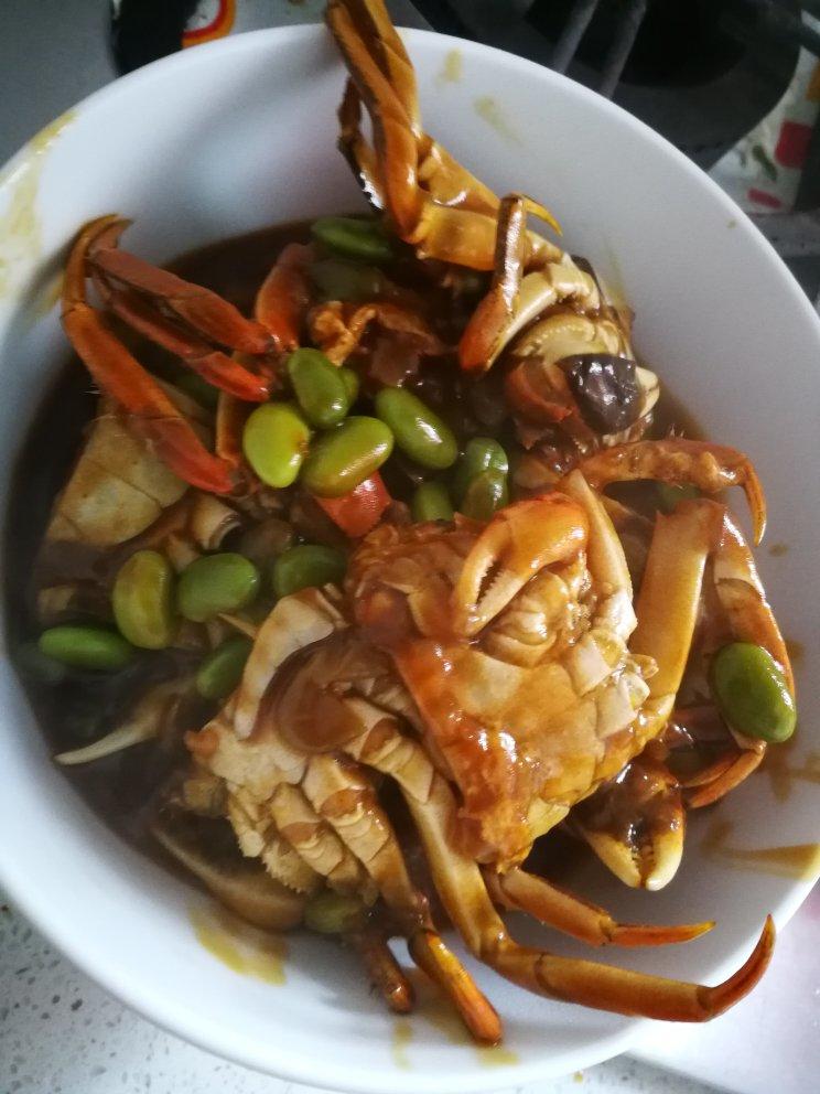 毛蟹炒毛豆