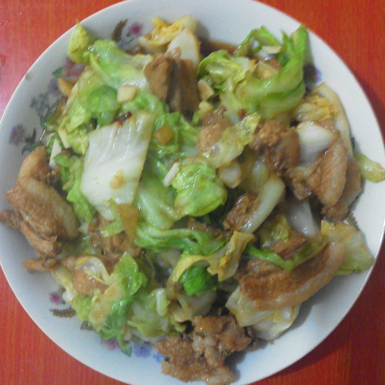五花肉炒手撕包菜