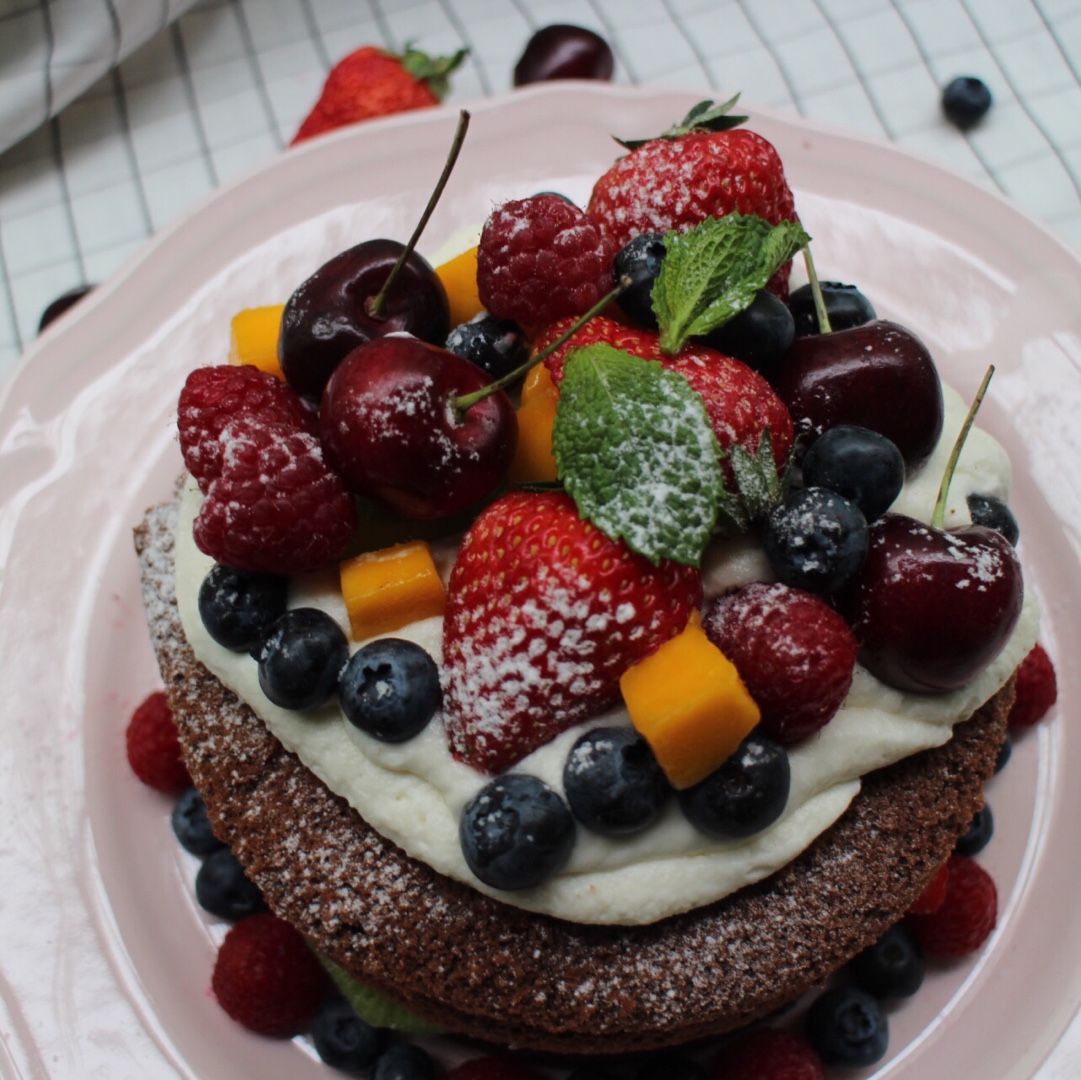 草莓玫瑰裸蛋糕（图文+视频）