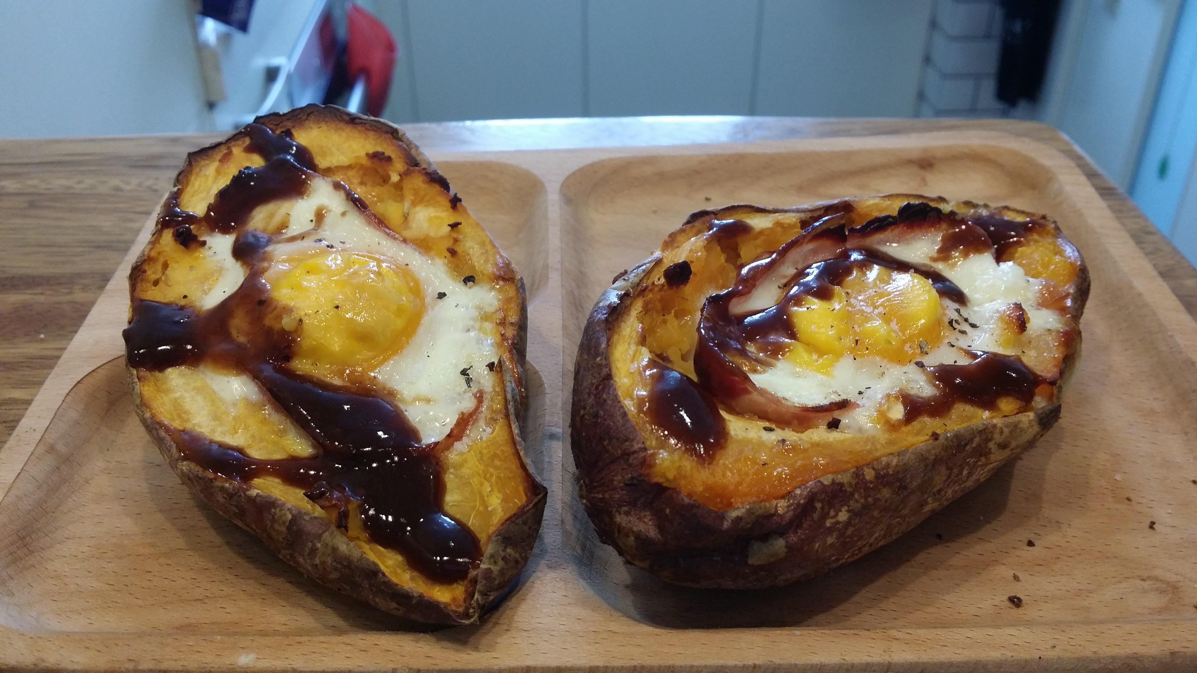 健康早餐--红薯烤蛋