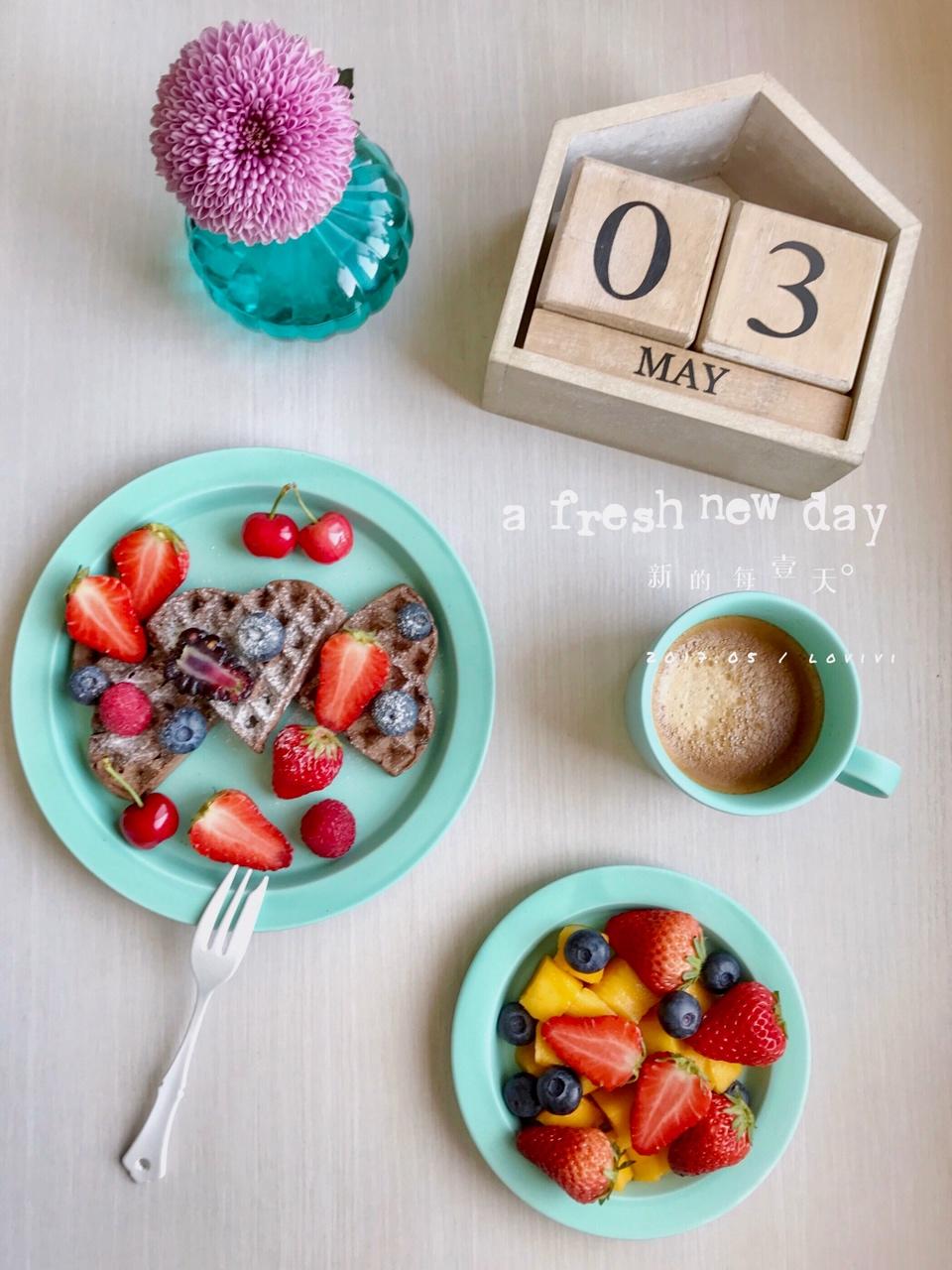 可可糯米华夫饼