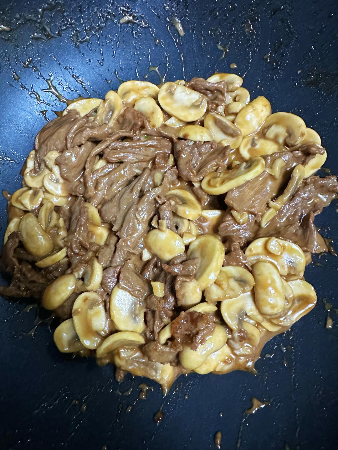 今日菜谱：牛肉口蘑