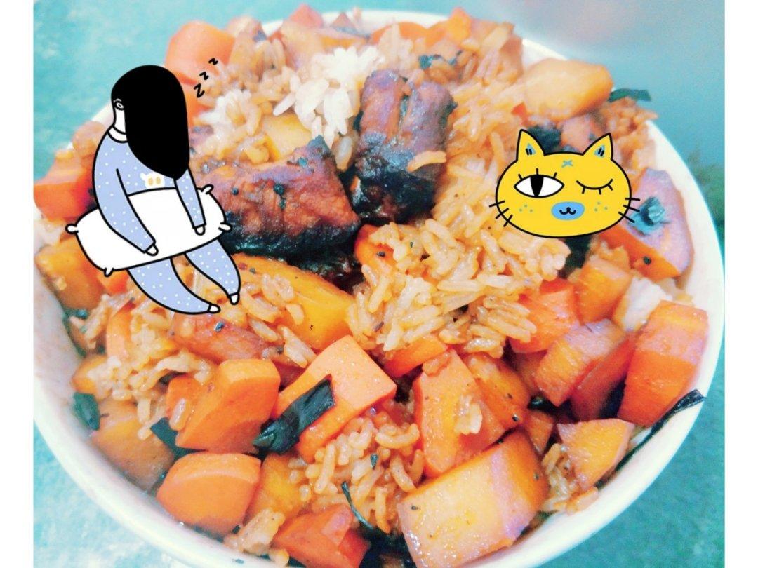 喷香排骨焖饭（爆好吃）