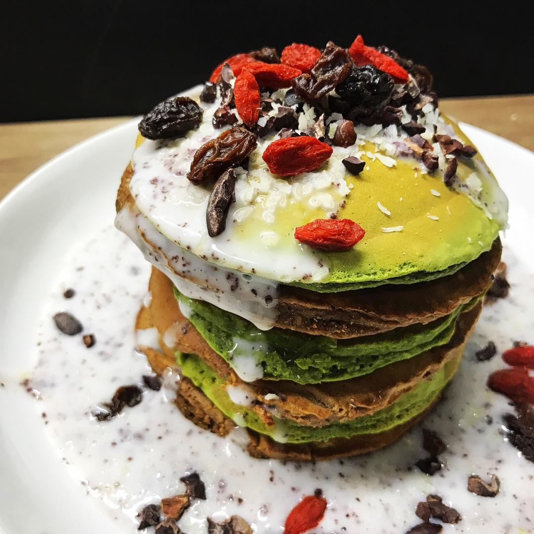 作品 小熊rory做的早餐2016年11月10日 抹茶可可松饼.