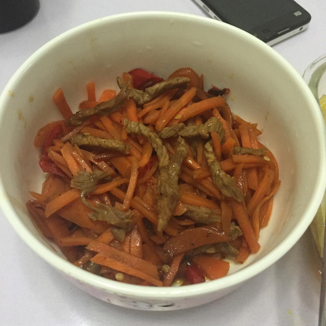 胡萝卜炒牛肉