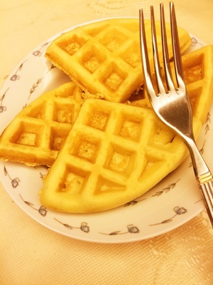 外脆内嫩的…华夫饼