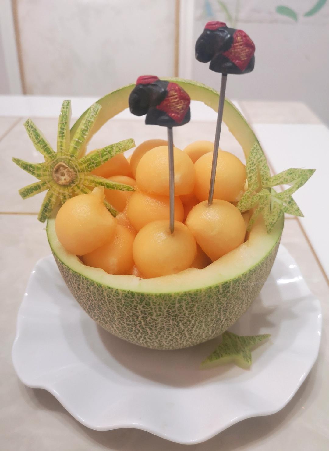 哈密瓜果盘切法