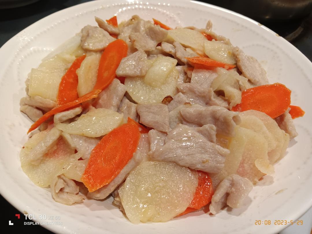 肉片炒山药