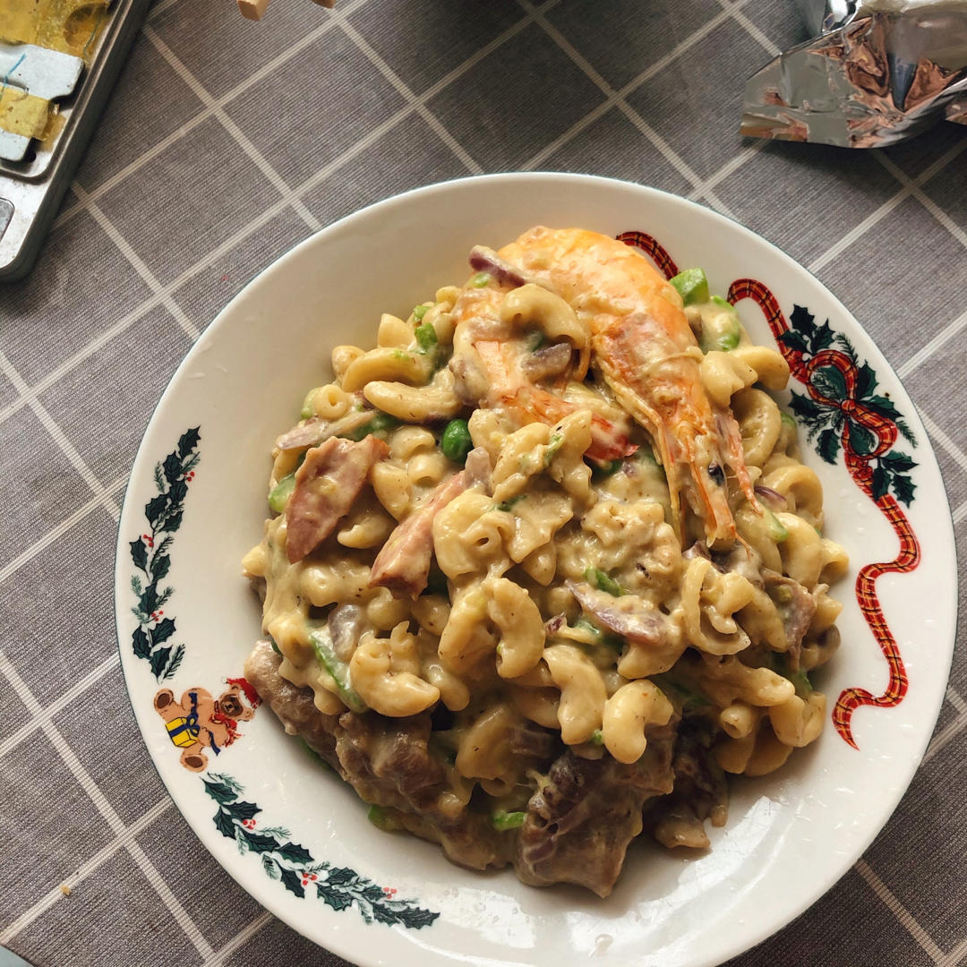 奶油培根芝士意面
