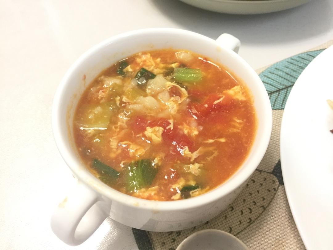 西红柿鸡蛋疙瘩汤