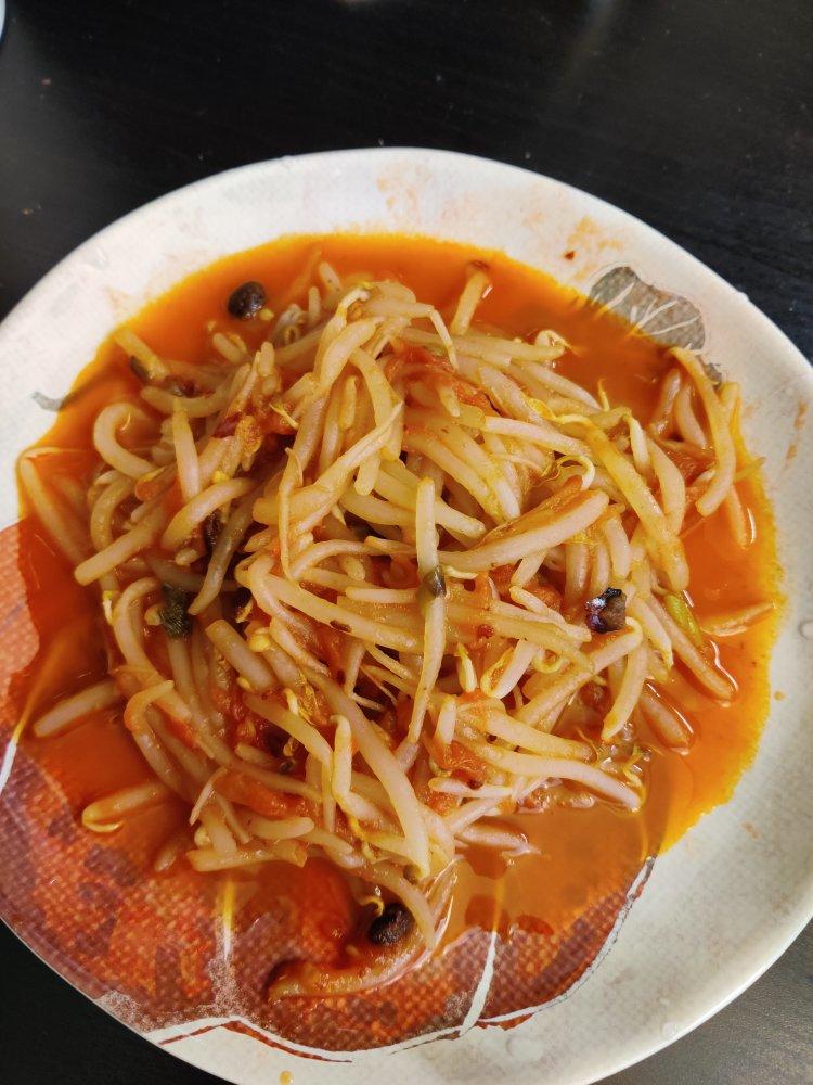 夏日清爽菜—西红柿炒豆芽