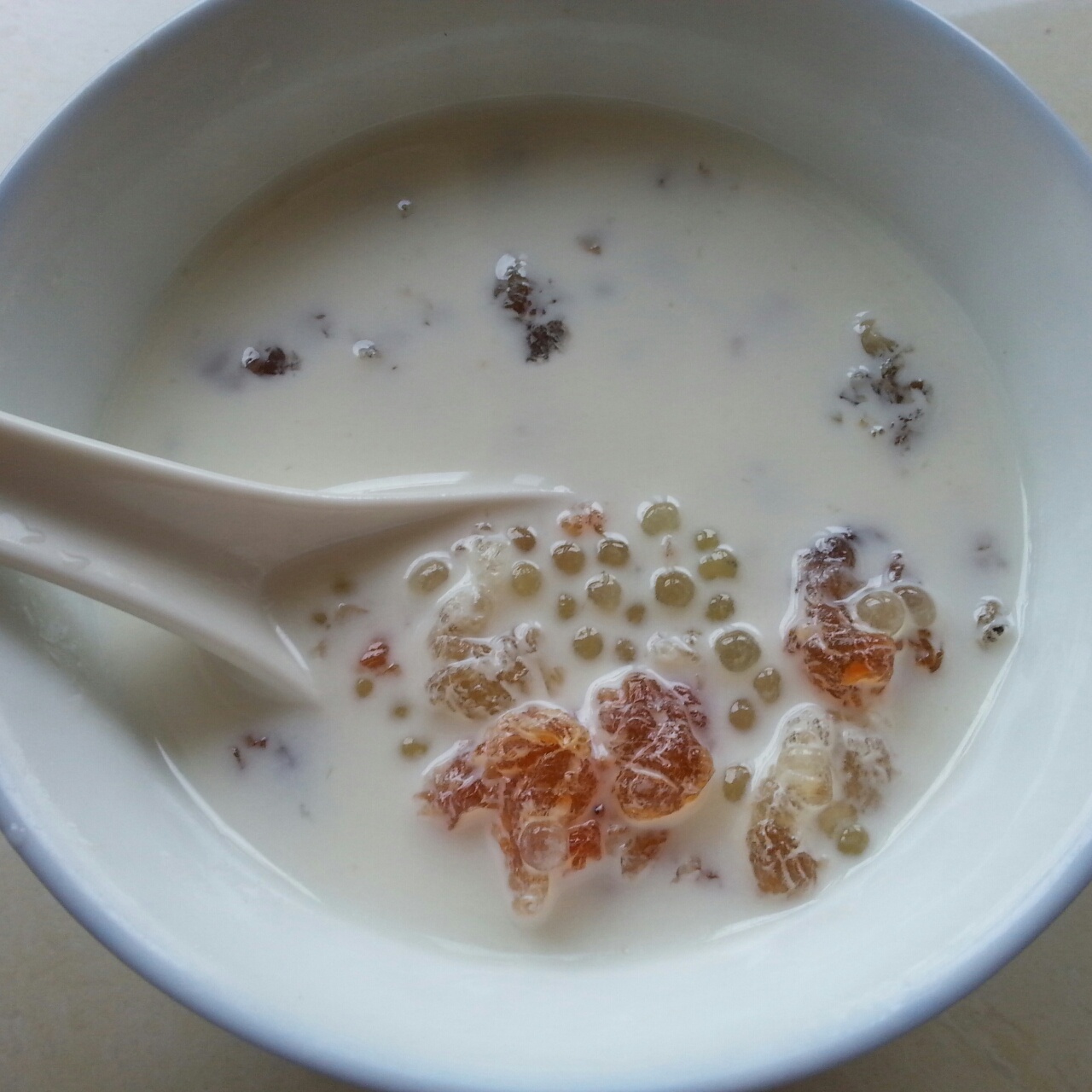 飘2008做的桃胶牛奶西米露