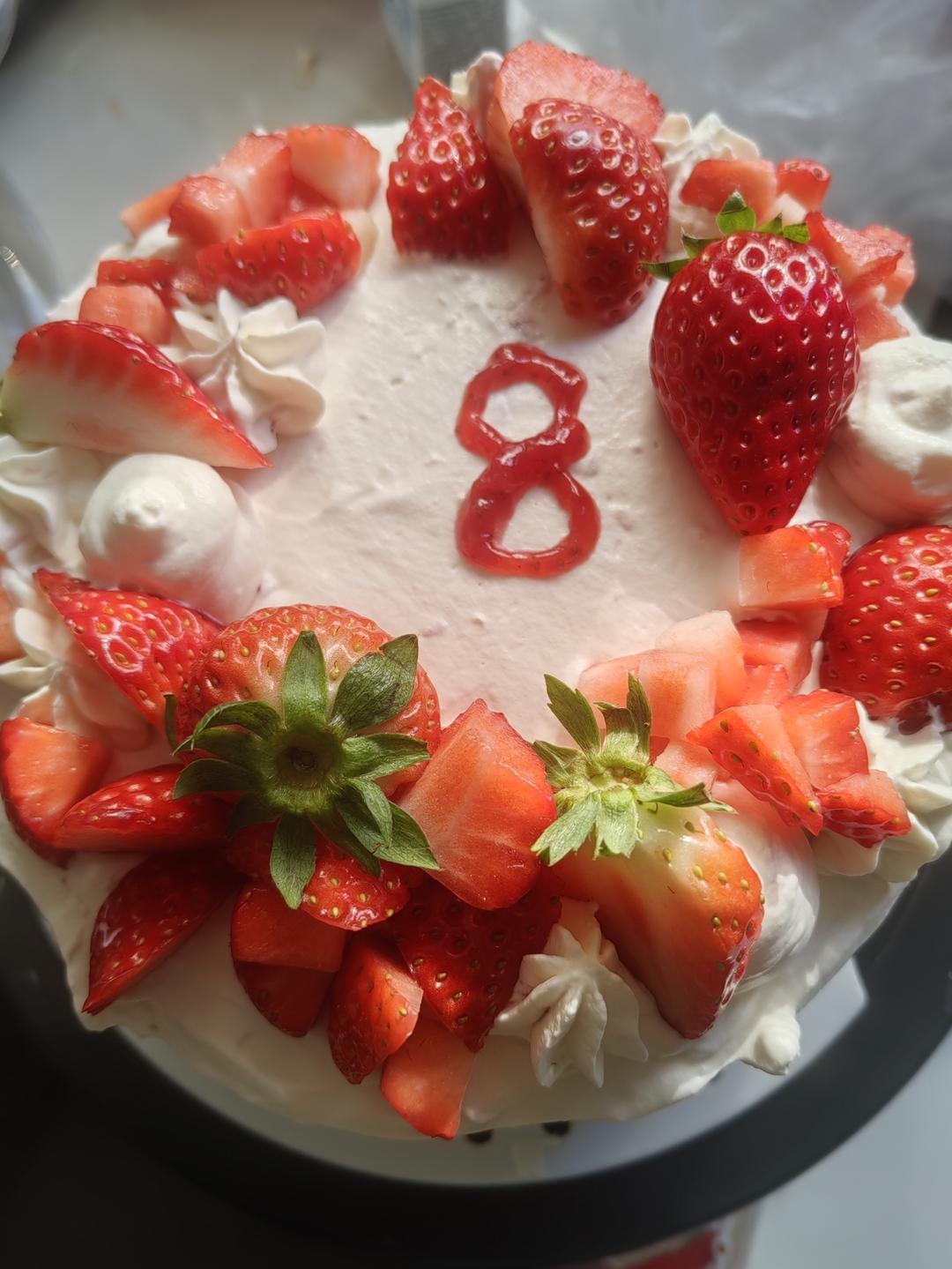 草莓蛋糕（自制草莓酱）