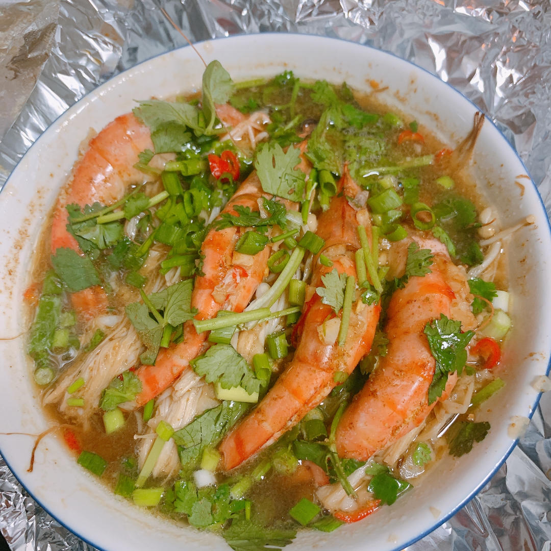 金针菇蒸虾