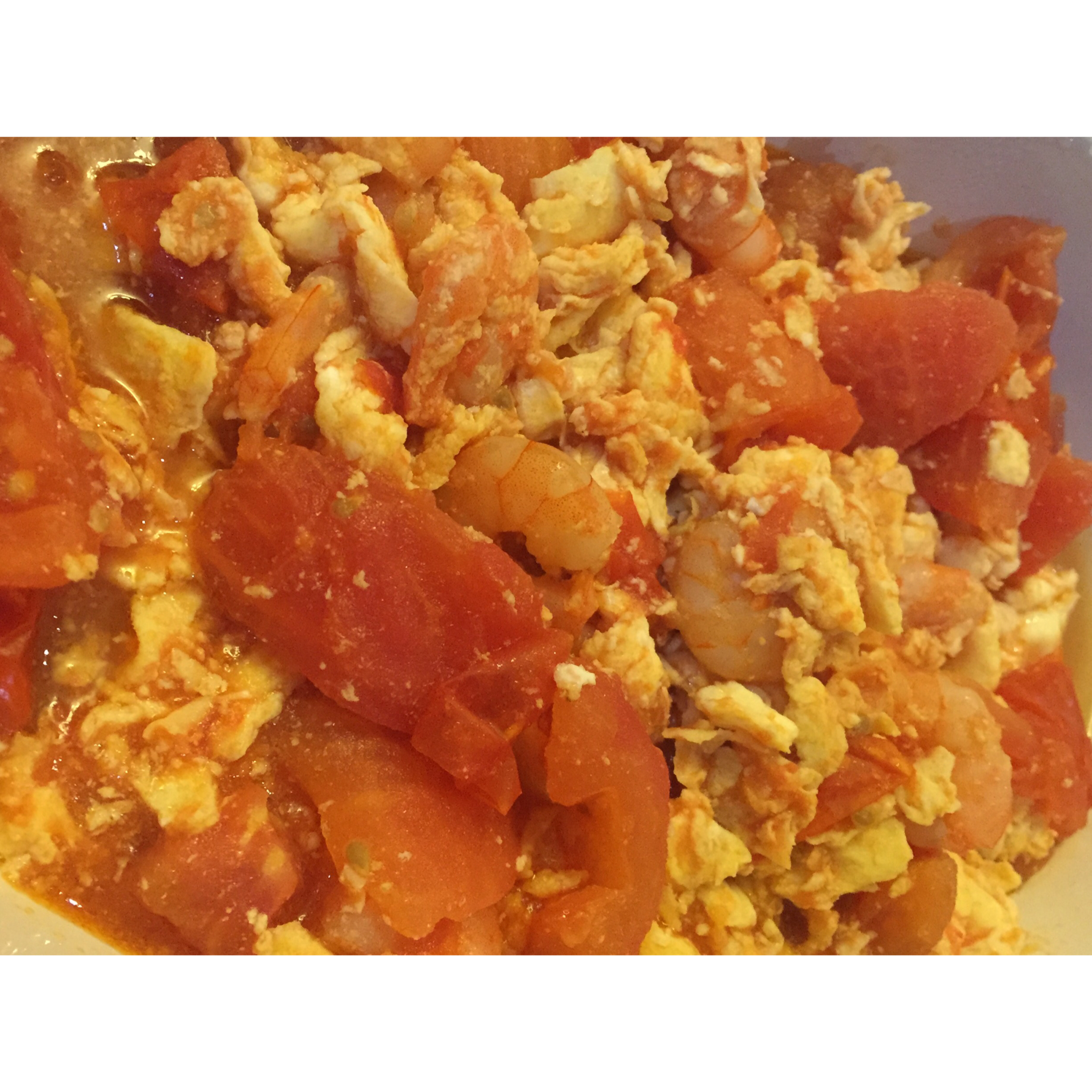 蕃茄鸡蛋炒虾仁