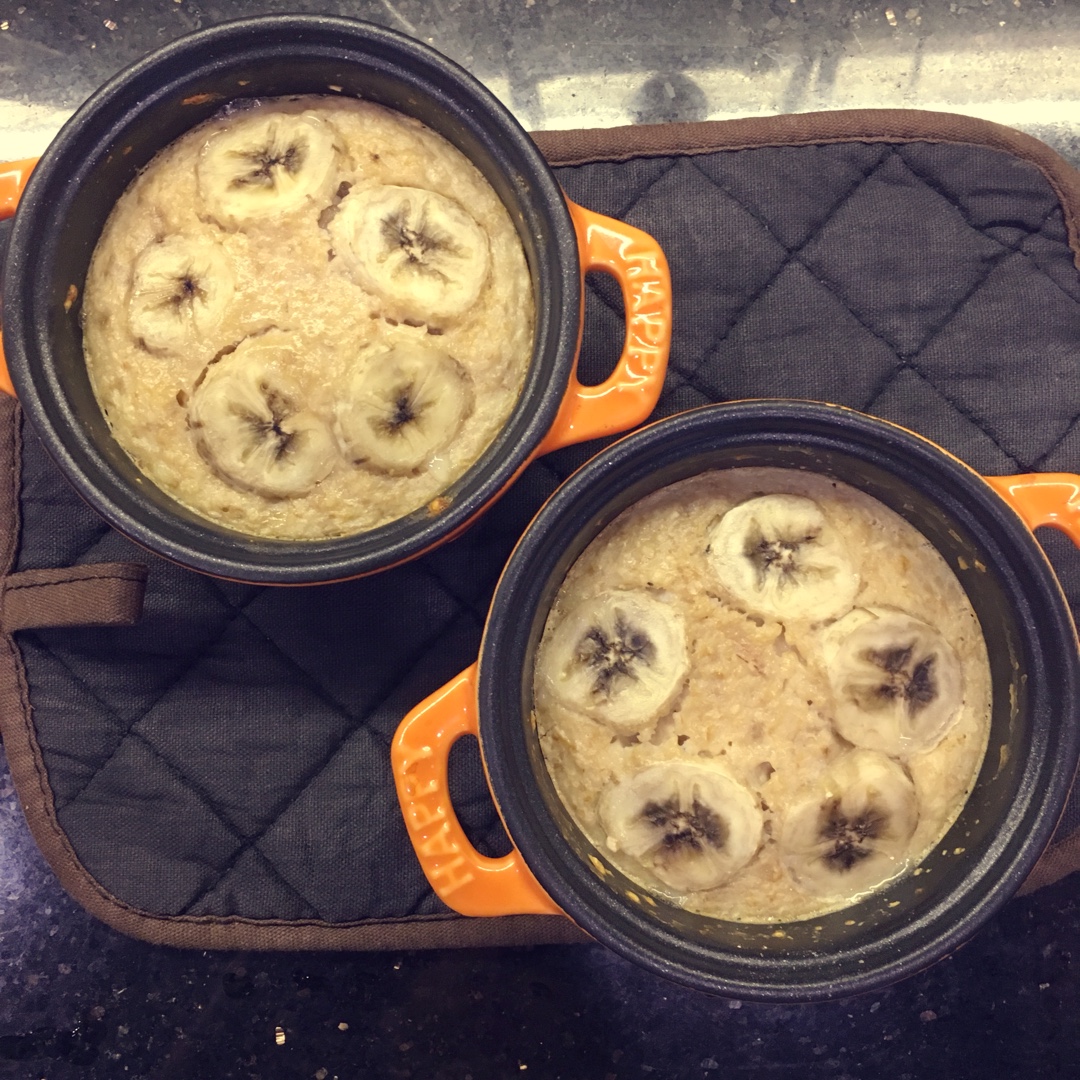 减脂餐：香蕉燕麦烤蛋奶