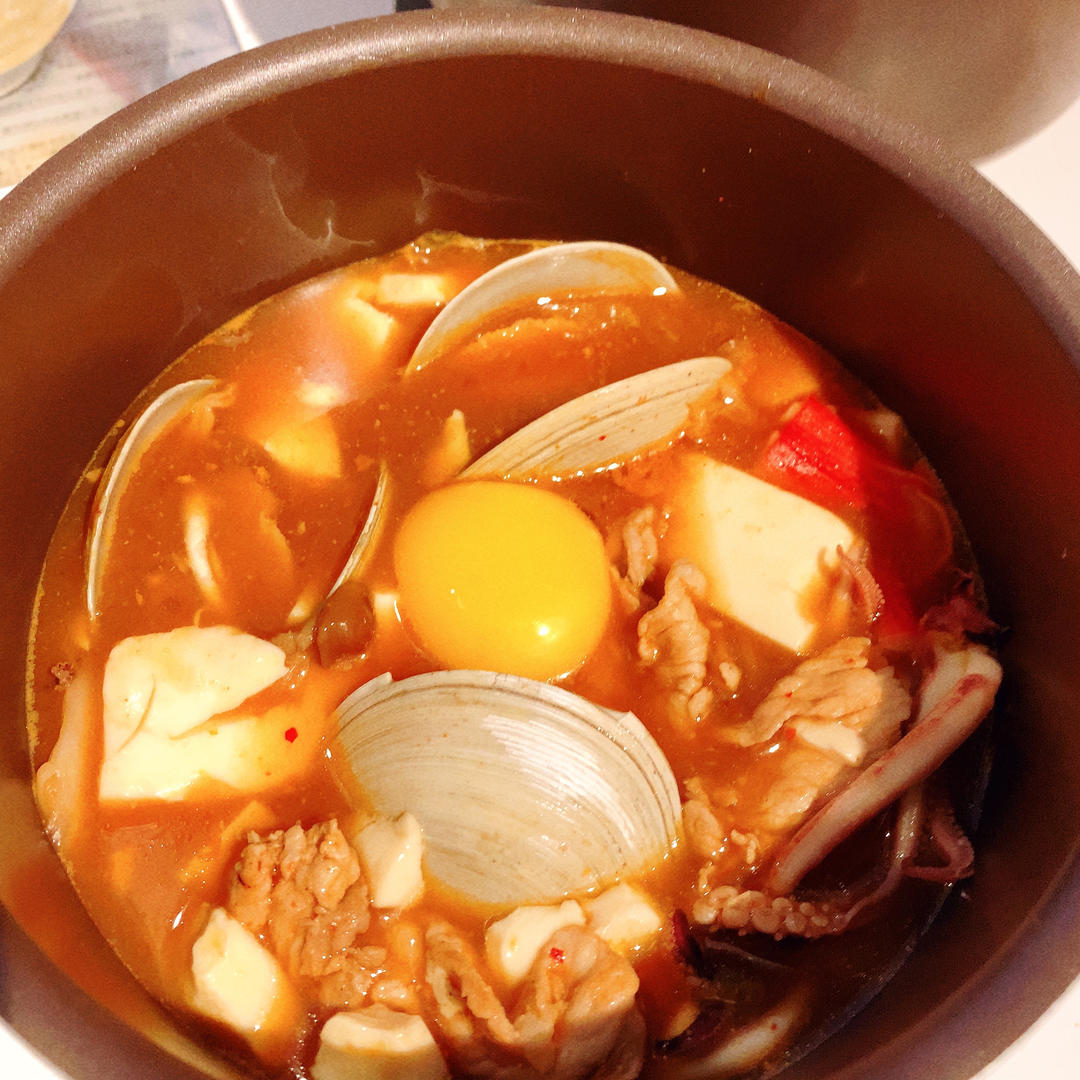 韩式辣海鲜豆腐汤