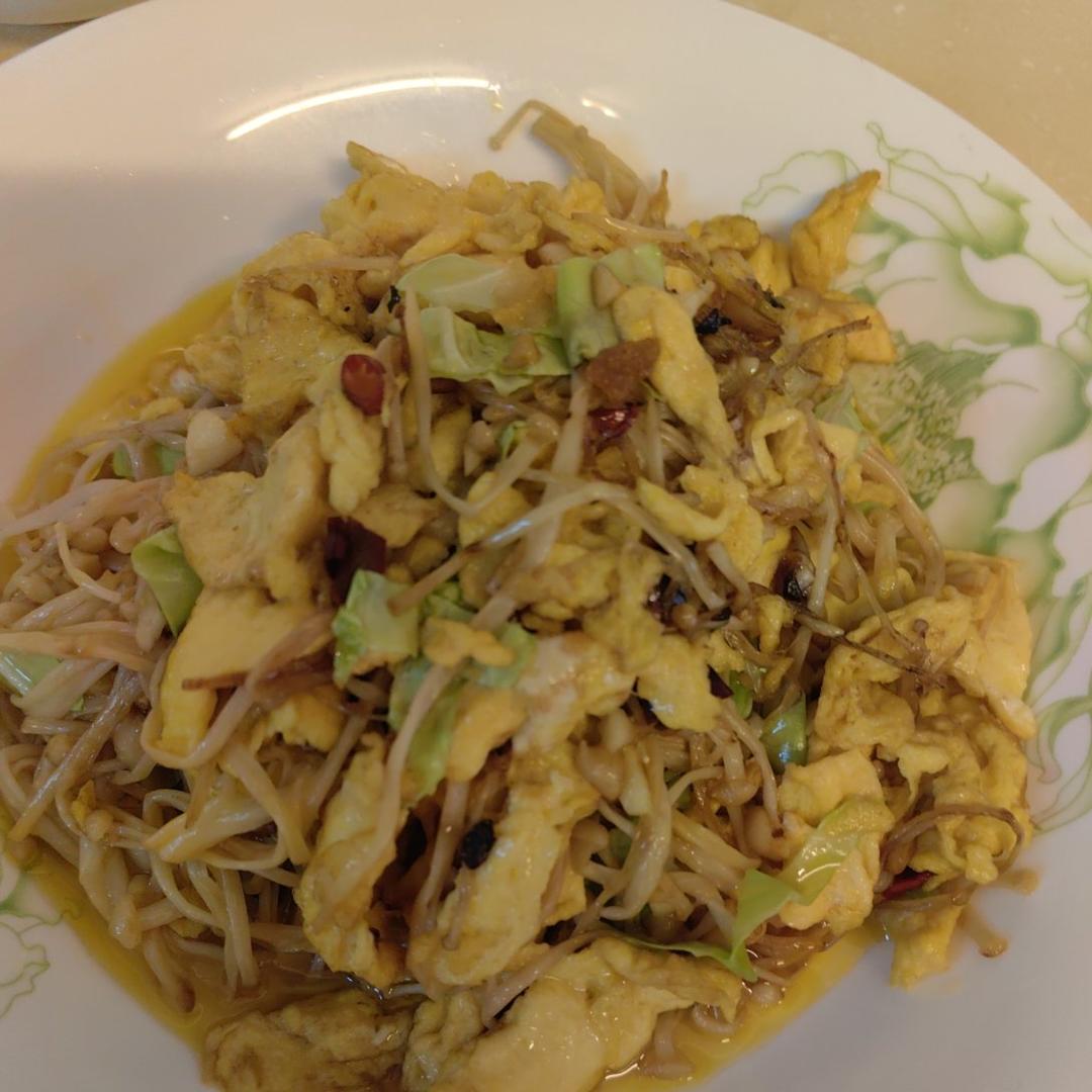 金针菇炒鸡蛋