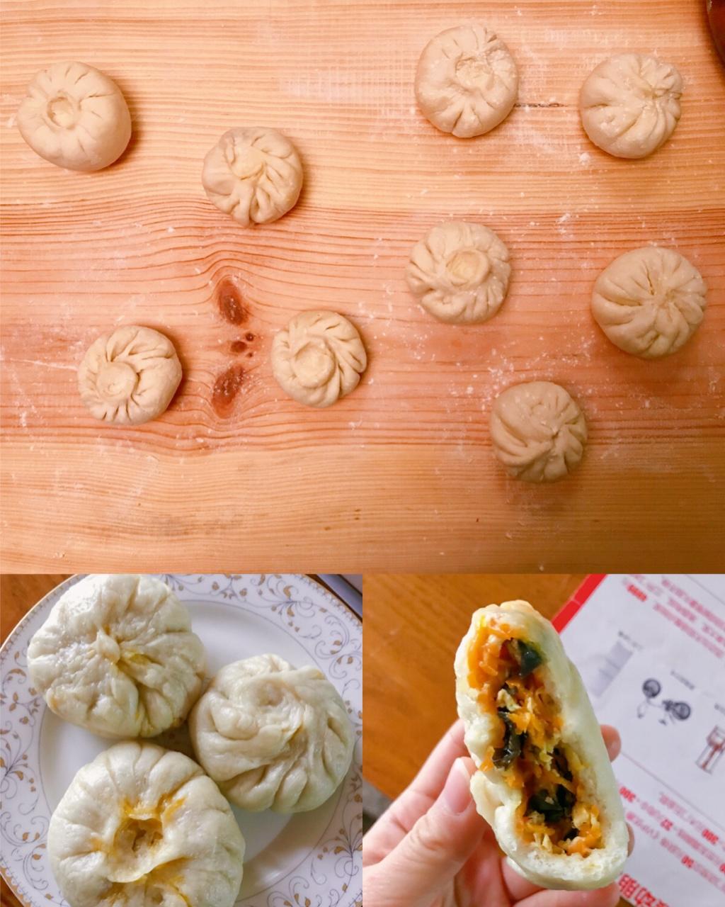 胡萝卜木耳鸡蛋素包子