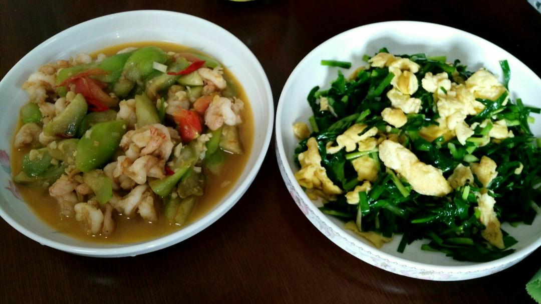 丝瓜炒虾仁