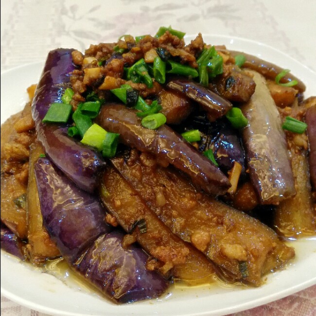 红烧肉末茄子