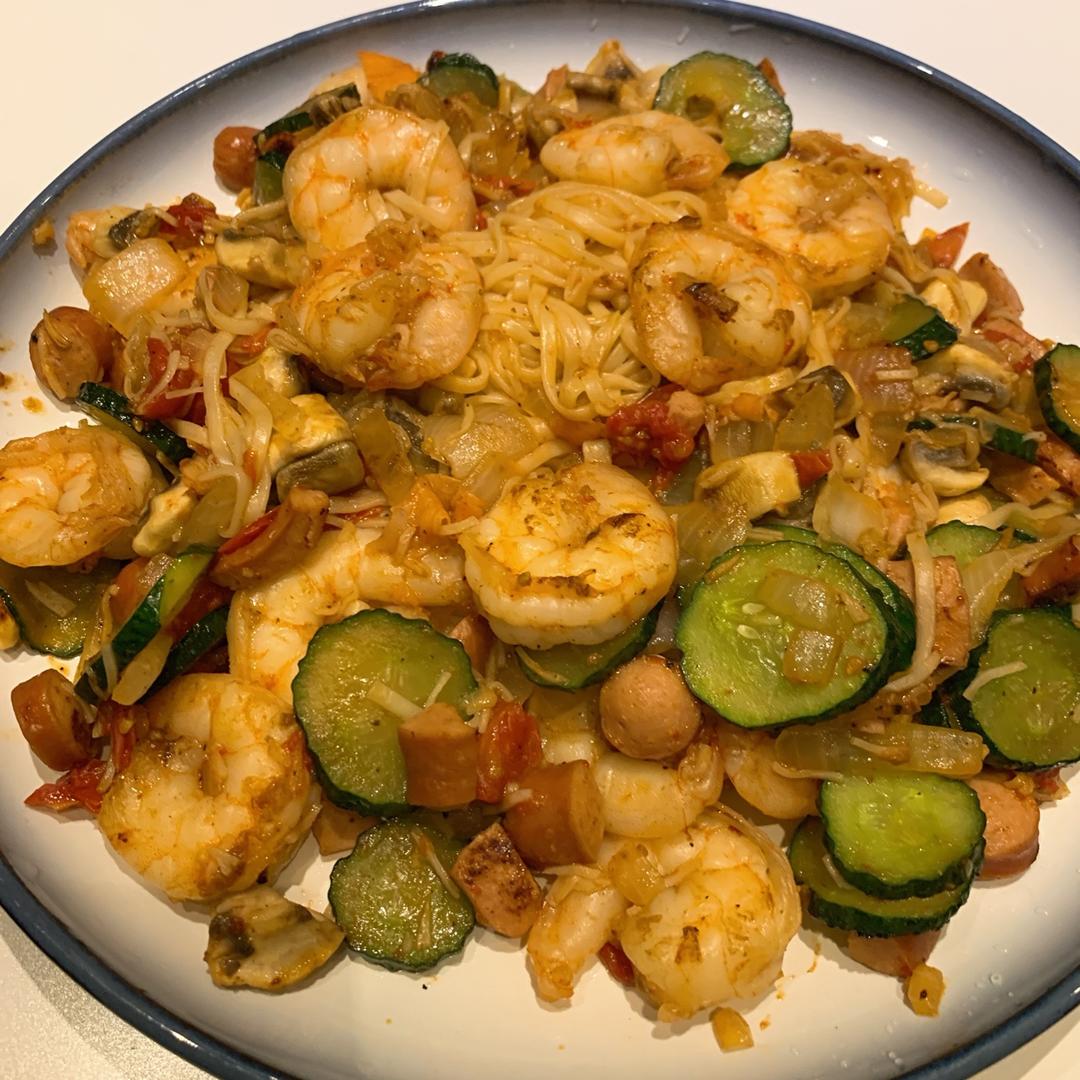 番茄虾仁意大利面