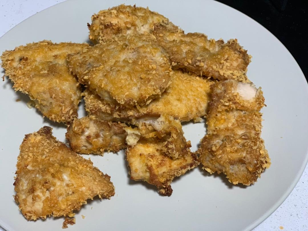 无油烤鸡排（面包糠鸡胸肉）