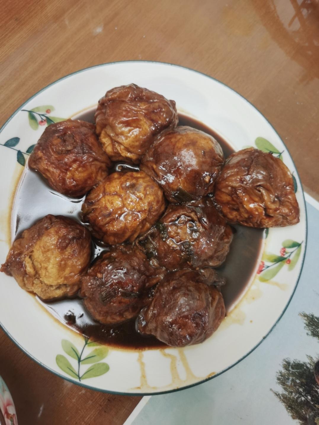 红烧油面筋塞肉