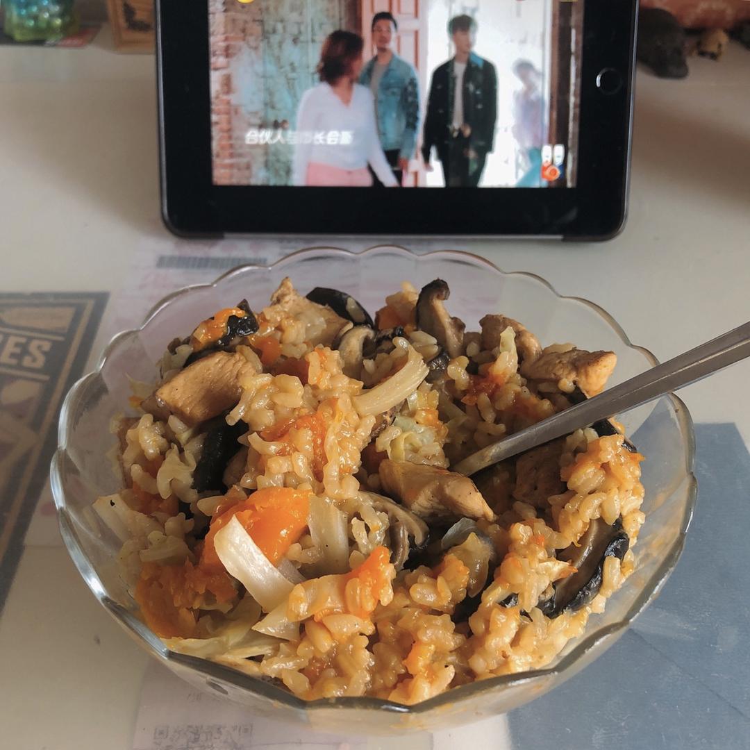 南瓜鸡肉饭