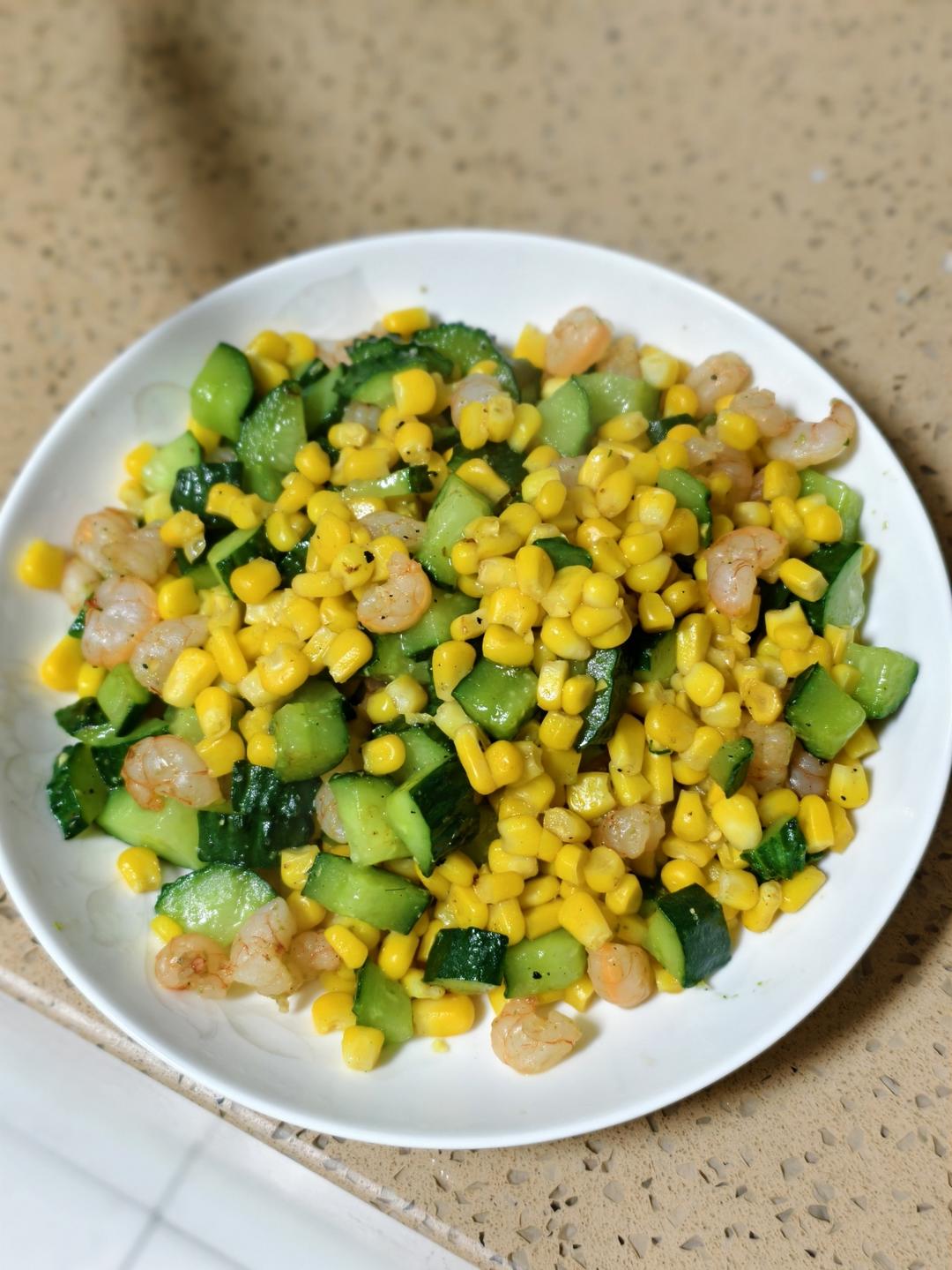 宝宝食谱---清新玉米粒炒虾仁