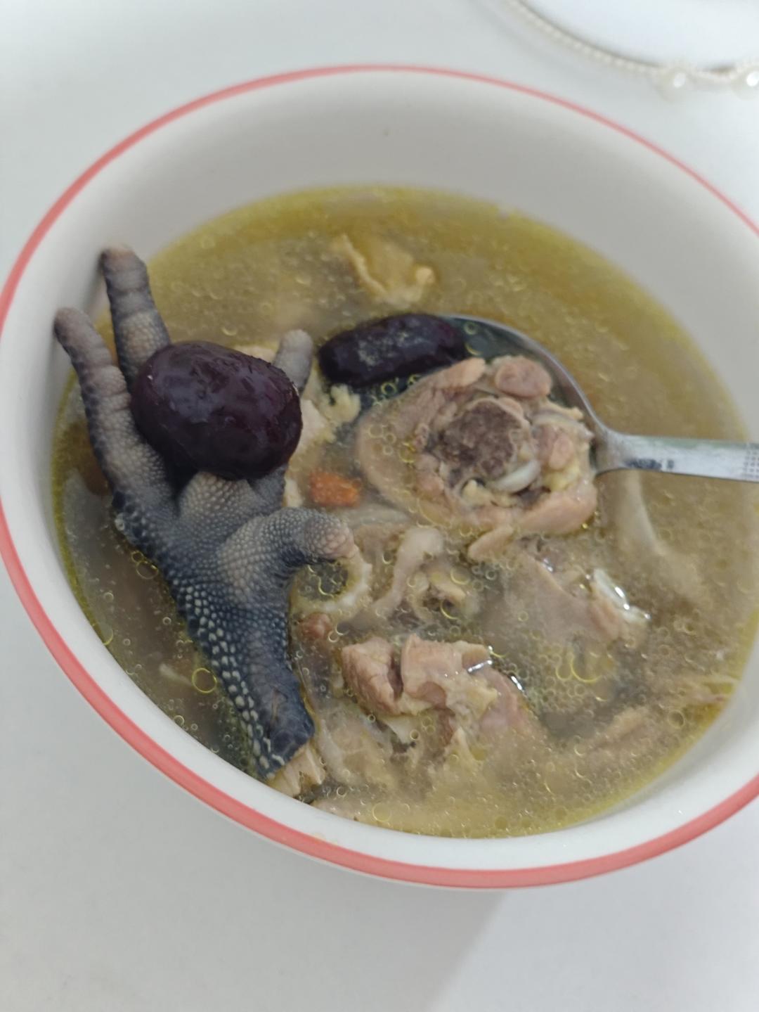 清鸡汤➕炖鸡肉