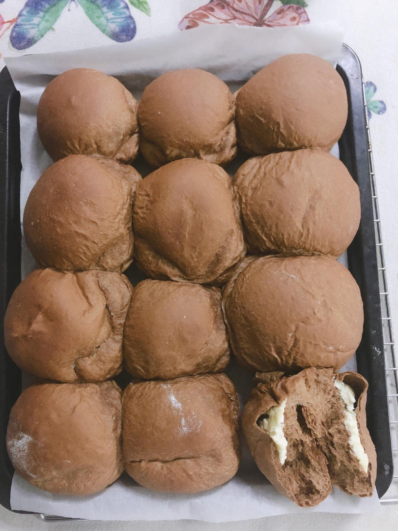 燕麦可可乳酪面包