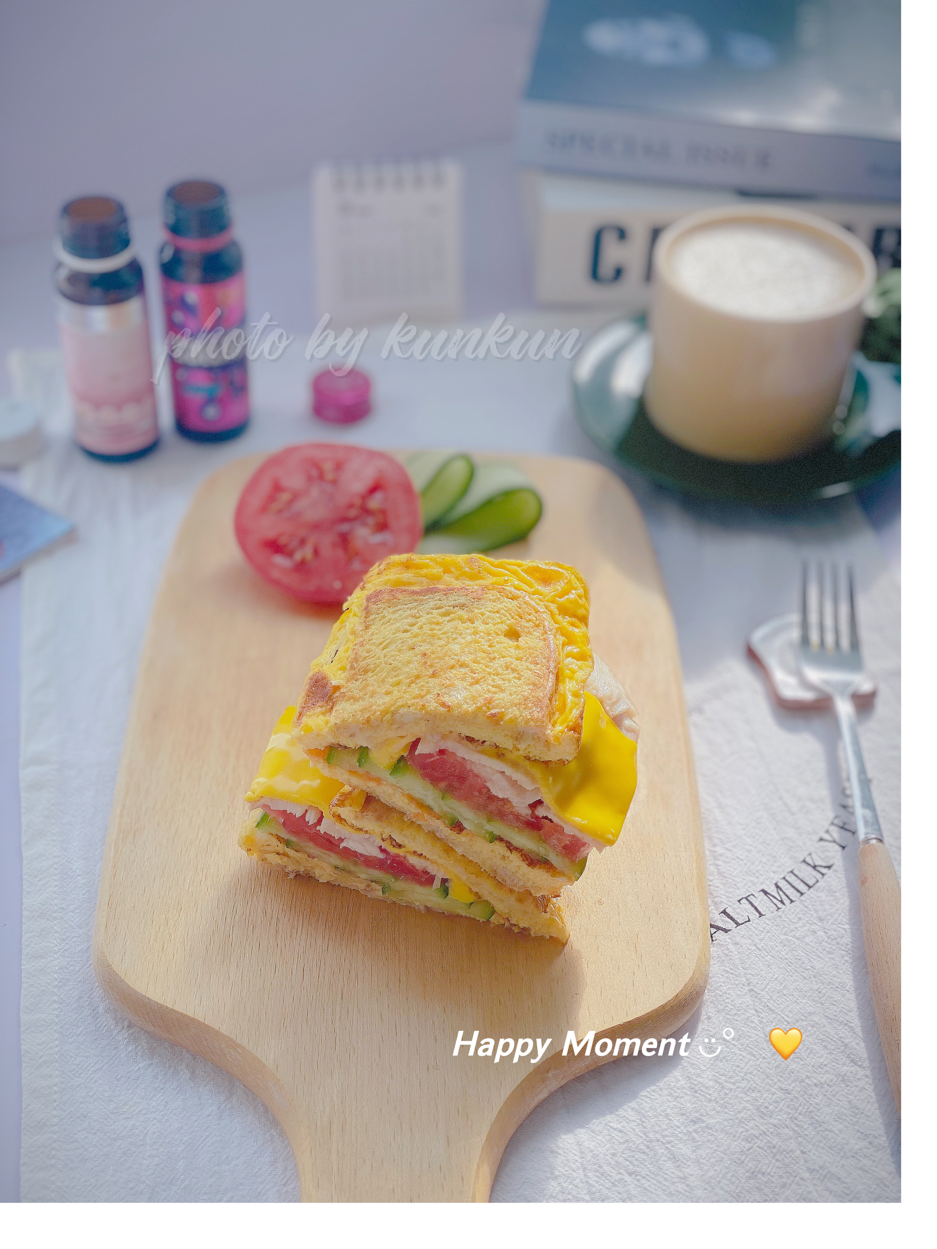 多吃不腻🥪蛋包吐司芝士鸡肉三明治