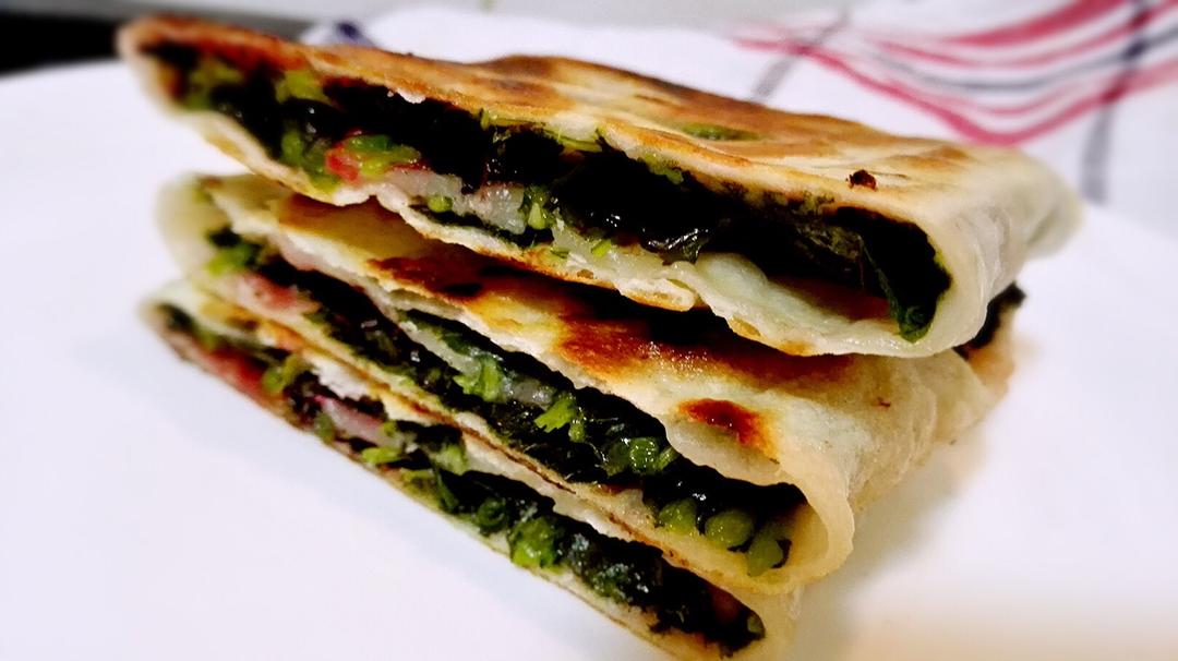 星星私厨做的苋菜馍【苋菜卷饼】