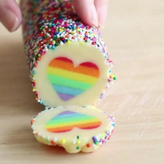 彩虹心饼干的做法