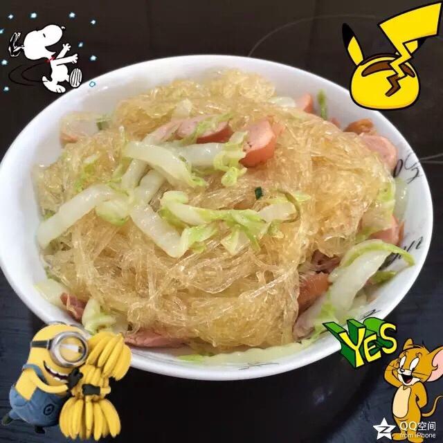 卷心菜炒粉丝 Glass noodles with Cabbage