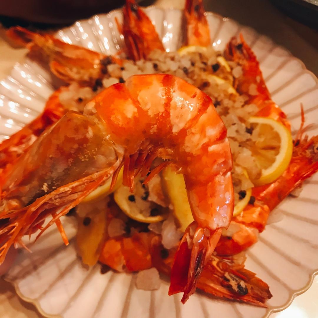 盐焗柠檬大虾