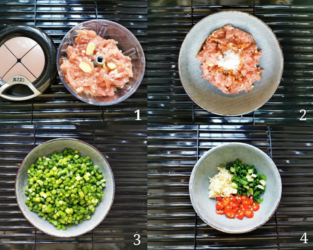 超级下饭•蒜苔肉沫的做法 步骤1