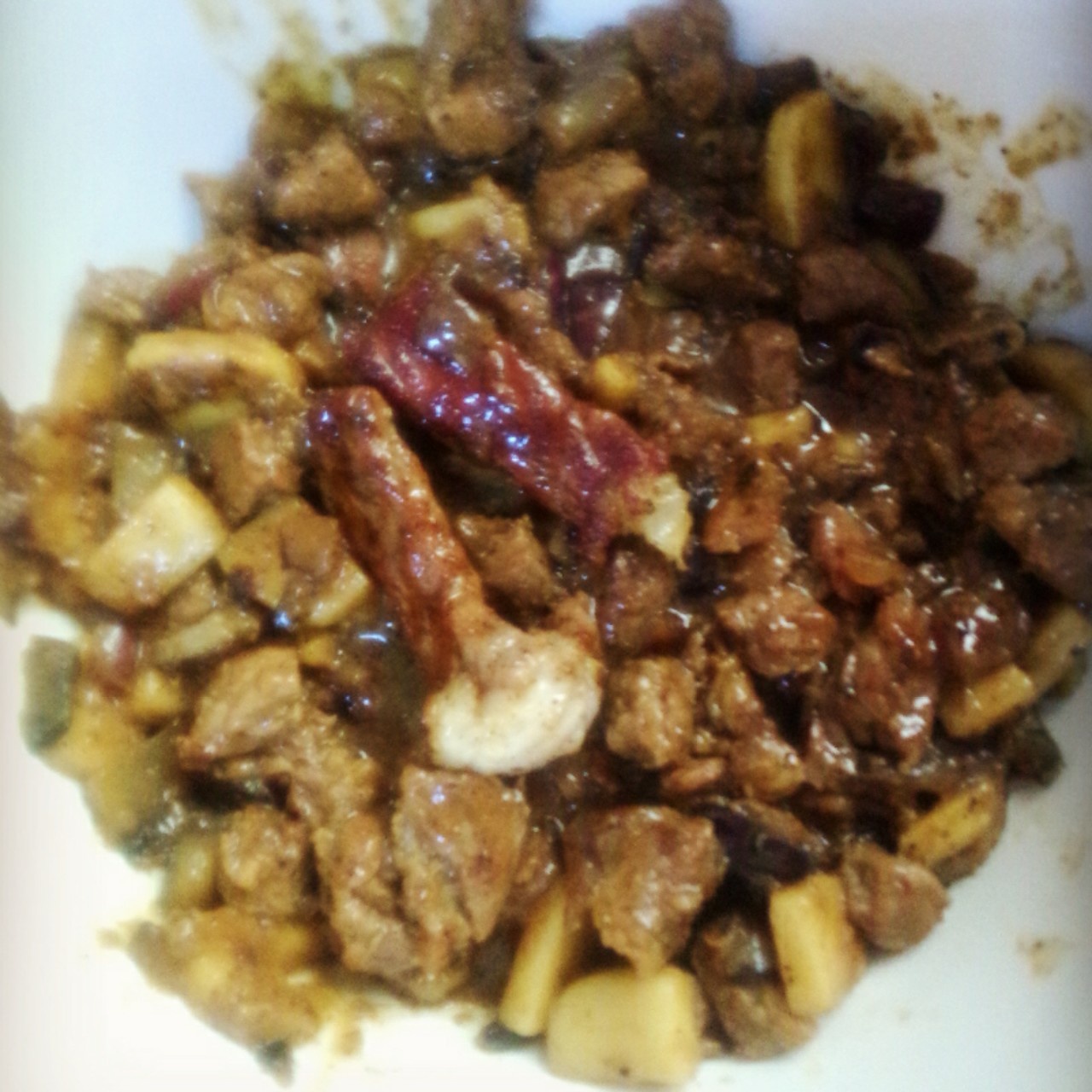 黑椒年糕牛肉粒