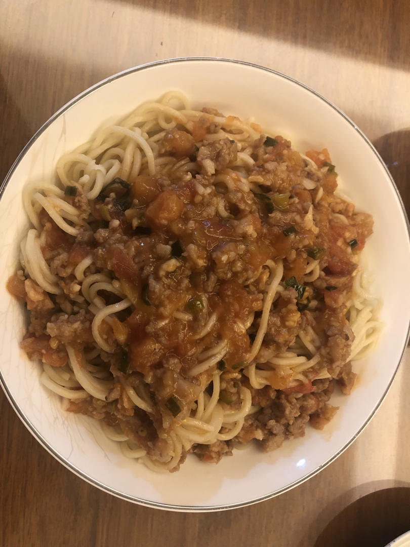 蚝油肉酱捞面配南瓜羹【曼达小馆】