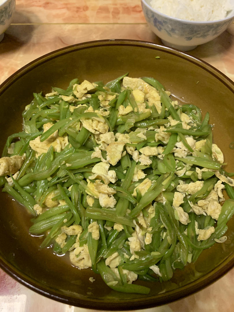 豆角炒鸡蛋