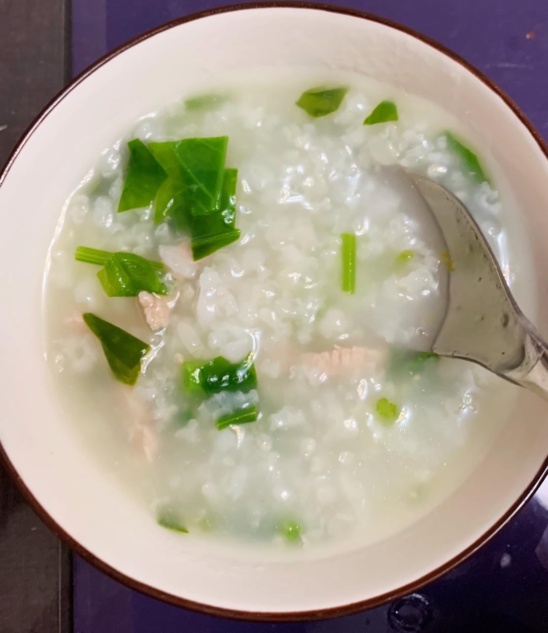 菠菜瘦肉粥的做法