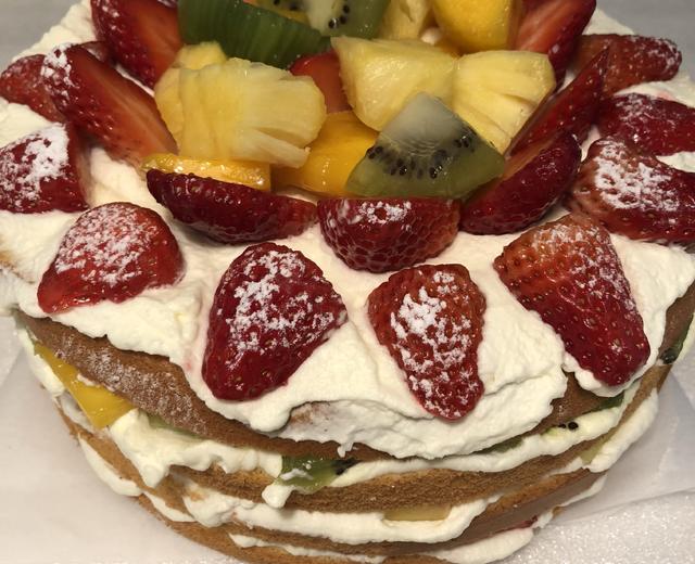 8寸水果裸蛋糕的做法