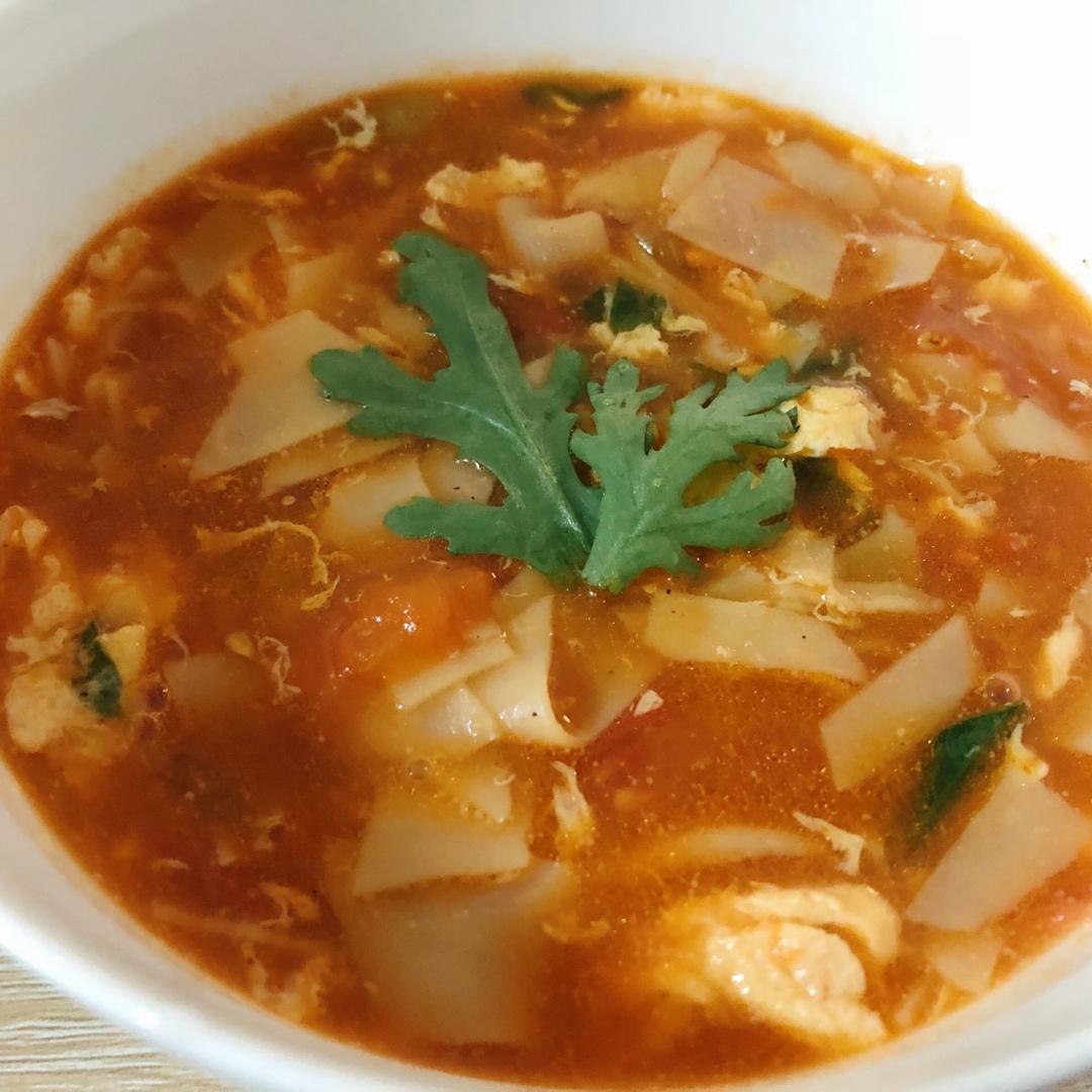 用疙瘩汤的方法做的面片汤