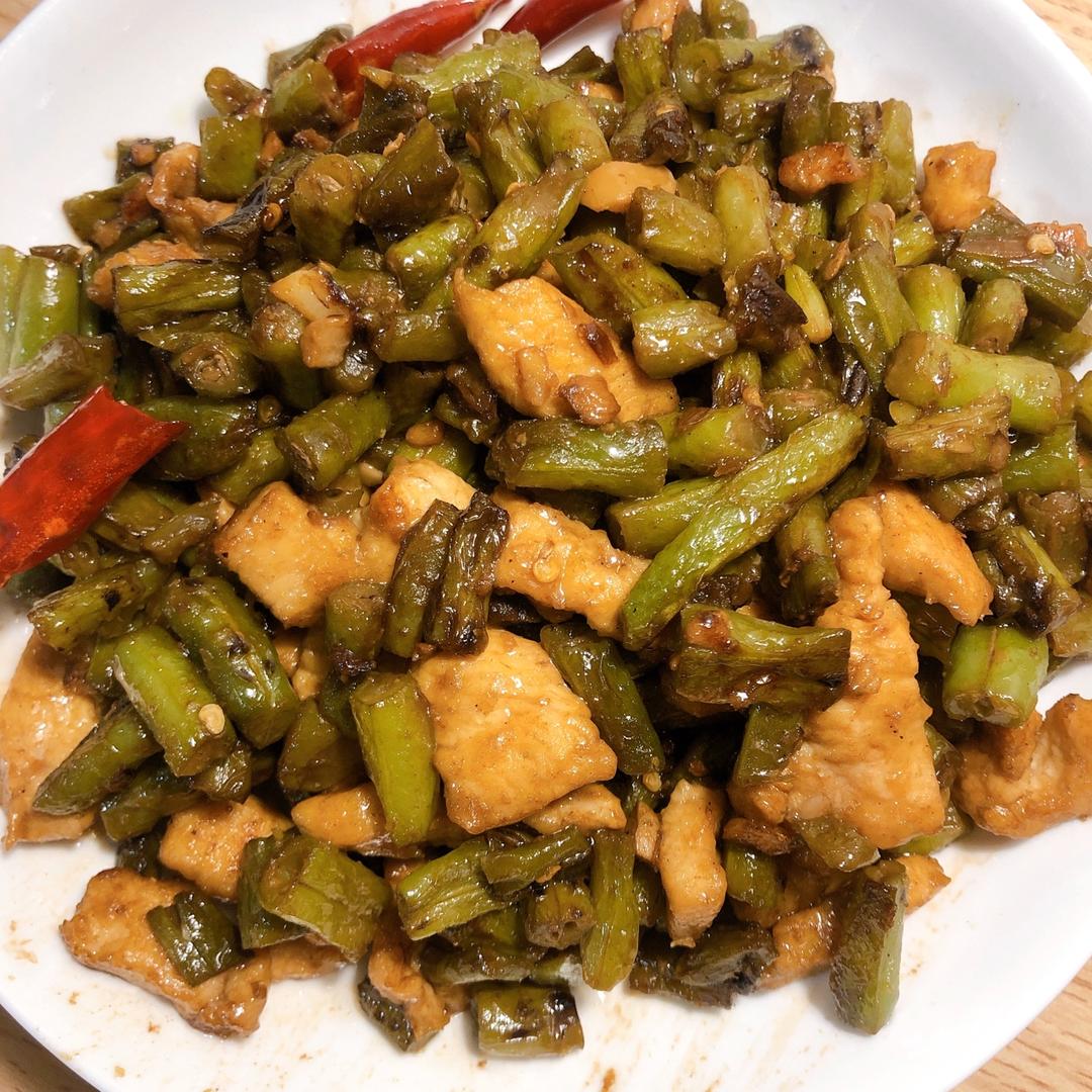 孜然豆角鸡丁「下饭菜」