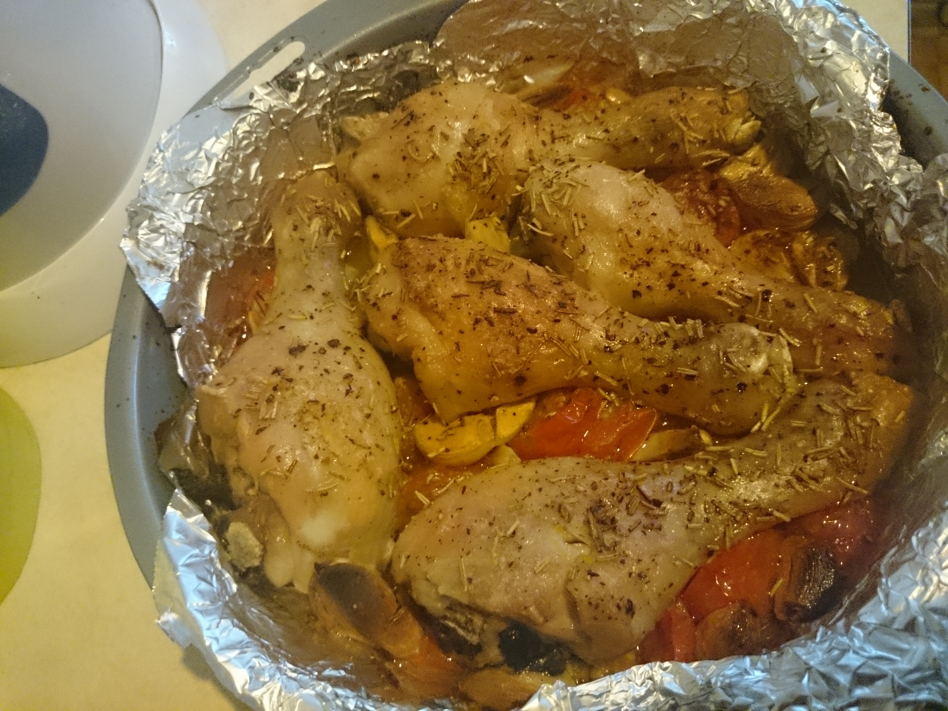 香蒜蕃茄烤鸡腿