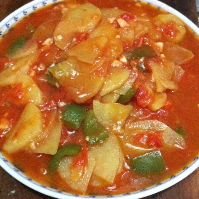 青椒番茄土豆片