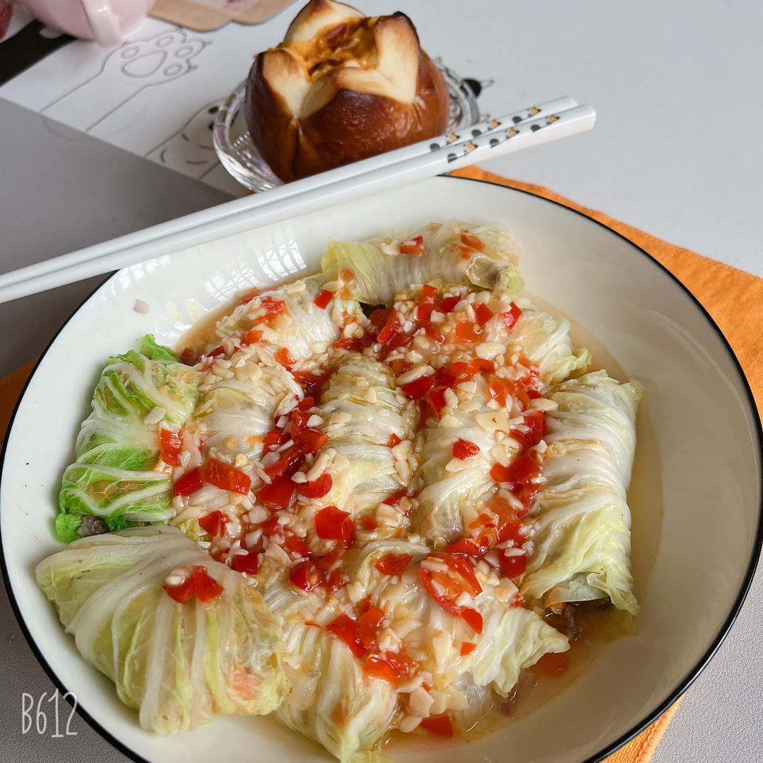 好吃不胖❗️巨简单，有福有财豆腐鸡蛋白菜卷～