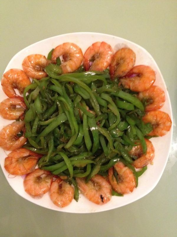 青椒炒虾仁